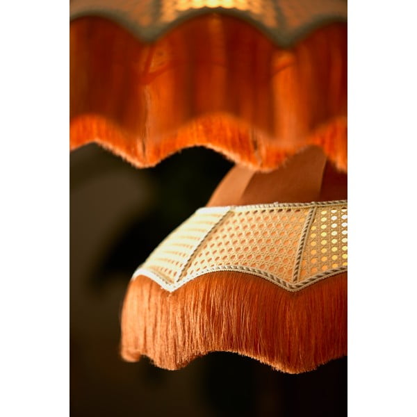 Oranž rippvalgusti tekstiilist varjuga ø 40 cm Mizia - Light & Living-image-1