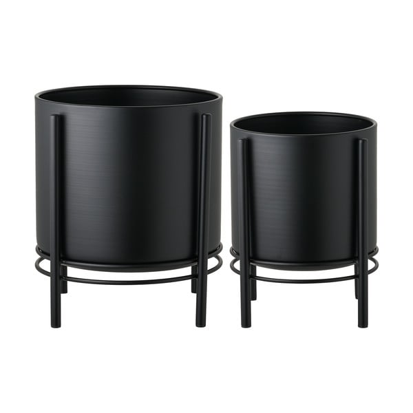 Metallist lillepoti ümbrised komplektis 2 tk Svarta – House Nordic-image-3