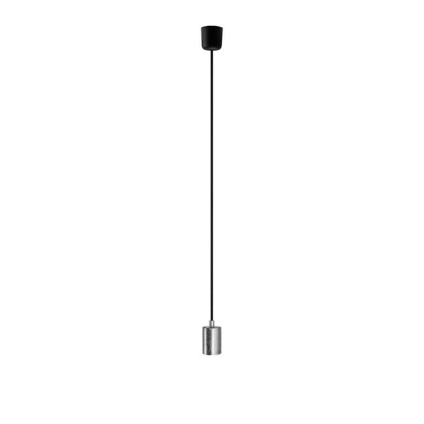 Černý závěsný kabel s objímkou ve stříbrné barvě Bulb Attack Cero