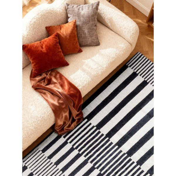 Mustvalge käsitsi kootud villane vaip 120x180 cm Stryve Pulse - Elle Decoration-image-2