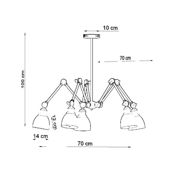 Must rippvalgusti metallist varju 70x70 cm Matilda Shade - Sollux-image-3