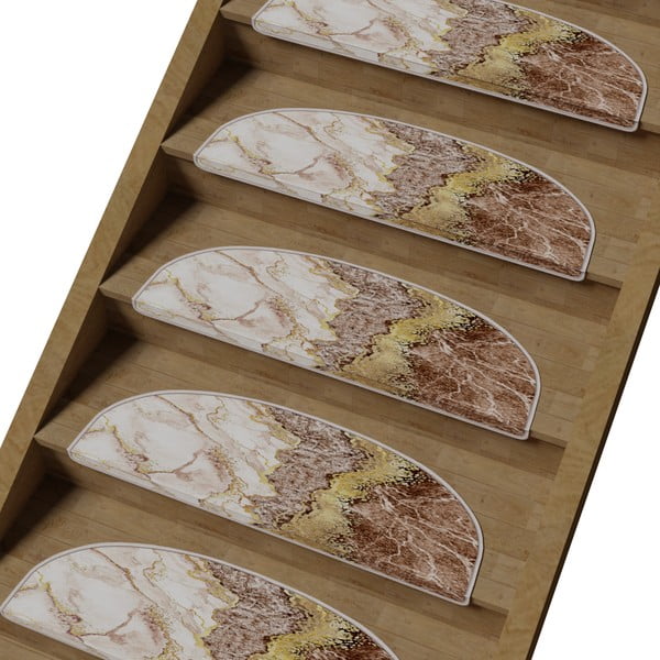 Helepruunid-kreemid trepivaibad 16 tk komplektis 20x65 cm Golden Marble - Vitaus-image-1