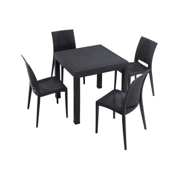 Antratsiitne kunstlikust rotangist aia söögimööbli komplekt 4-le Rattan - Floriane Garden