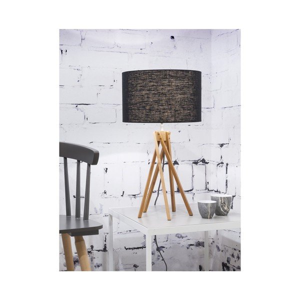 Musta varju ja bambusstruktuuriga laualamp Kilimanjaro - Good&Mojo-image-1