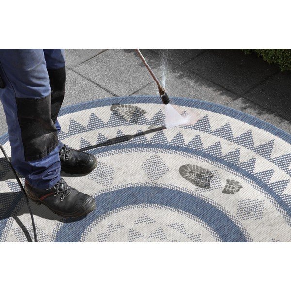 Sinine ja kreemikas õuevaip , ⌀ 200 cm Jamaica - NORTHRUGS-image-1