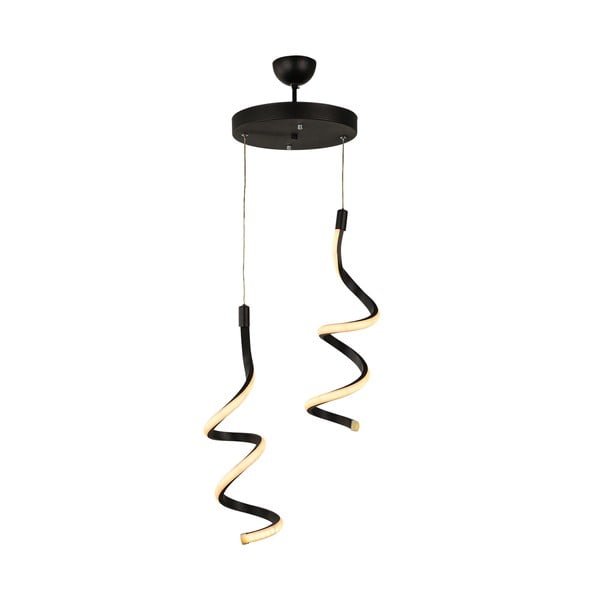 Must metallist LED rippvalgusti ø 25 cm Hilton - Squid Lighting