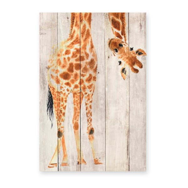 Obraz na dřevěné desce Little Nice Things Giraffe, 60 x 40 cm