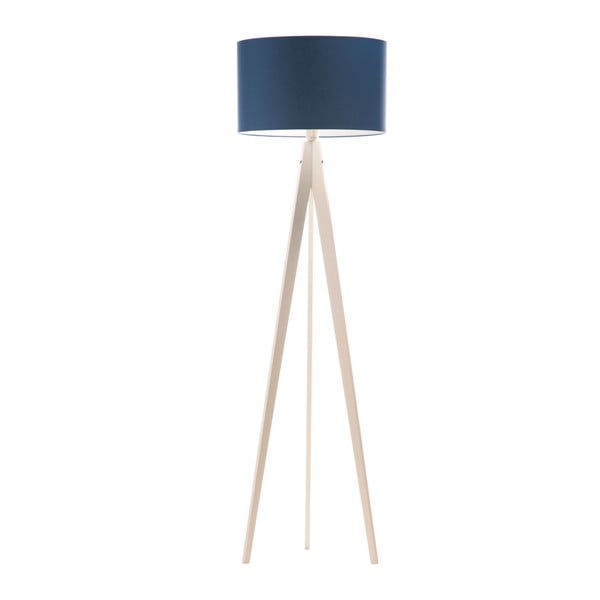 Modrá stojací lampa 4room Artist, bílá lakovaná bříza, 150 cm