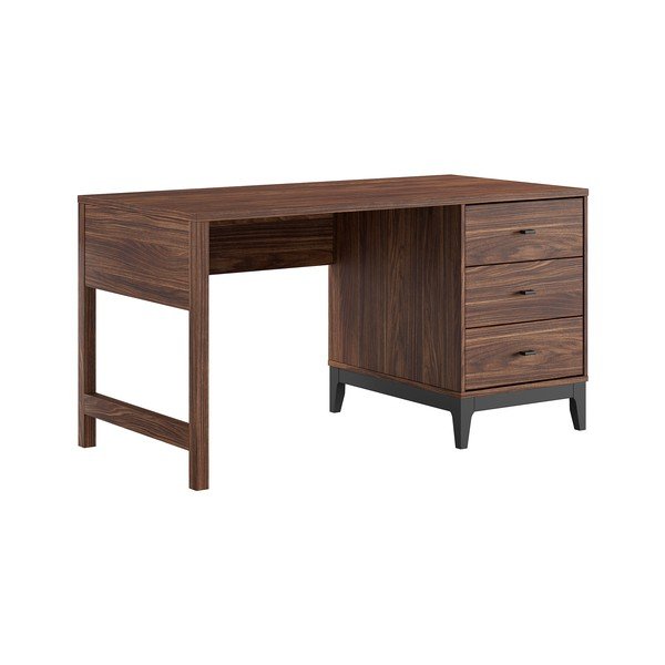 Töölaud pähklipuust dekooriga 70x140 cm Ilyas - Vipack