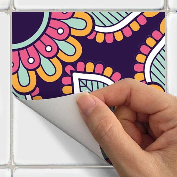 30-st seinakleebisest koosnev komplekt Seinakleebised Azulejos , 15 x 15 cm Mariska - Ambiance-image-1