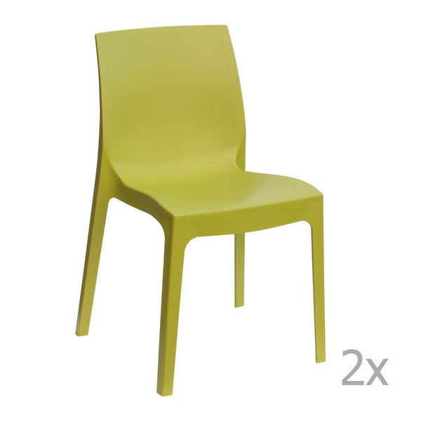 Sada 2 zelených jídelních židlí Castagnetti Rome