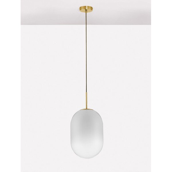 Valge/kuldne klaasist ripplamp ø 24 cm Chrysi - Nova Luce-image-4