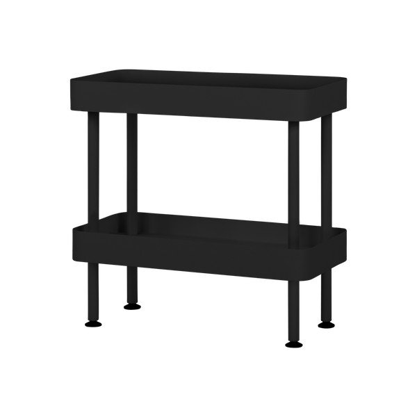 Must metallist mobiilne riiul 60x62x30 cm Nolle - noo.ma-image-2