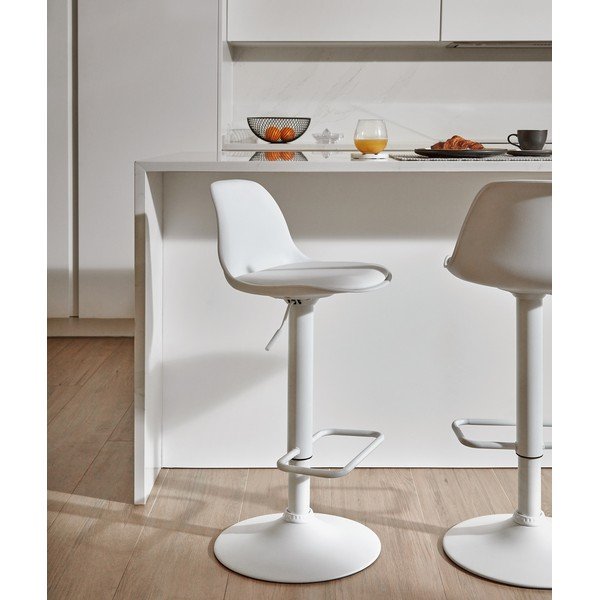 Mattvalge baaritool reguleeritava kõrgusega, kunstnahast (istme kõrgus 60 cm) Orlando-T - Kave Home-image-2