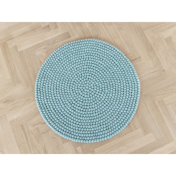 Pastelsinine pallivillane vaip , ⌀ 140 cm Ball Rugs - Wooldot-image-1