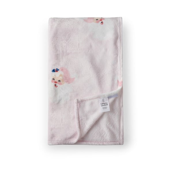 Heleroosa jõulumotiiviga mikroplüüsist tekk 130x170 cm Vintage Christmas Santa - Catherine Lansfield