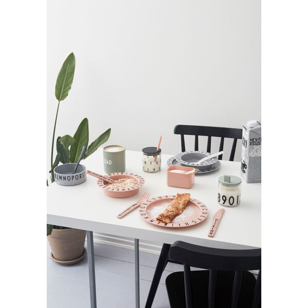 Laste sügav taldrik, hall, ø 15,5 cm Eat & Learn - Design Letters-image-3