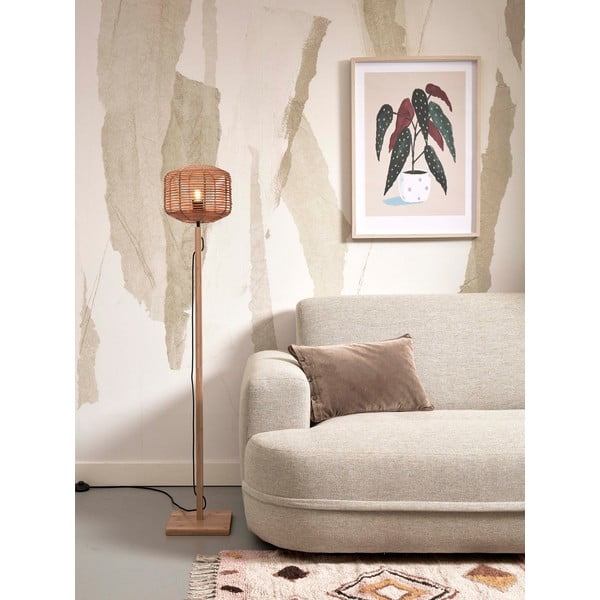 Puiduvärvi rotangist lambivarjuga põrandalamp (kõrgus 130 cm) Tanami - Good&Mojo-image-3