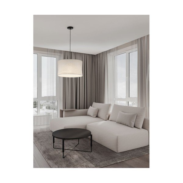 Valge linane ripplamp ø 50 cm Linnet - Nova Luce-image-1