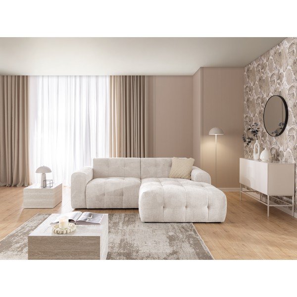 Kreemikas nurgadiivan (parem nurk/diivanvoodiga) Melva - Ropez-image-3