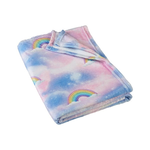 Sinine/roosa mikroplüüsist beebitekk 130x170 cm Candy Unicorn - Catherine Lansfield