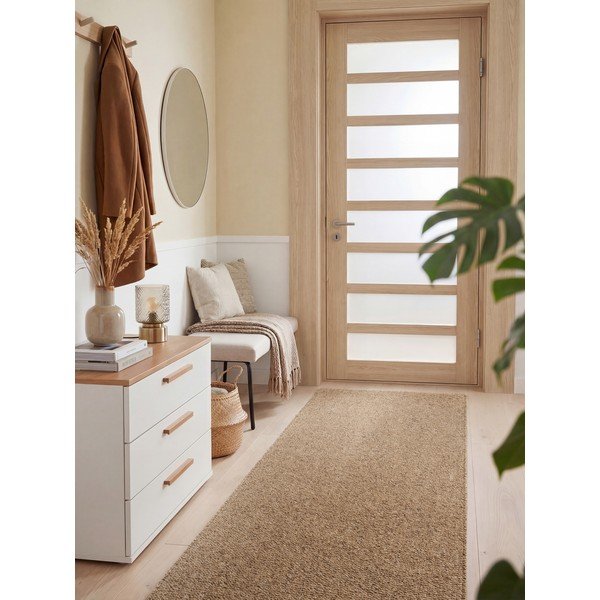 Helepruun pestav vaip 80x240 cm Rocco Caramel - Elle Decoration-image-1