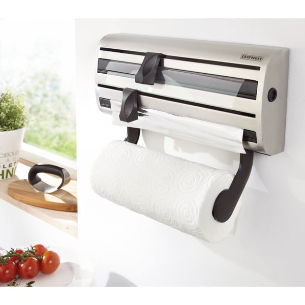 Hõbedane fooliumi- ja majapidamispaberi hoidja seinalekinnituv roostevaba teras Parat Royal – LEIFHEIT-image-1