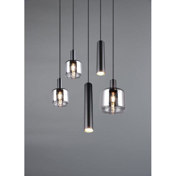 Must rippvalgusti metallist-klaasist varjuga ø 40 cm Mataro - Trio-image-2