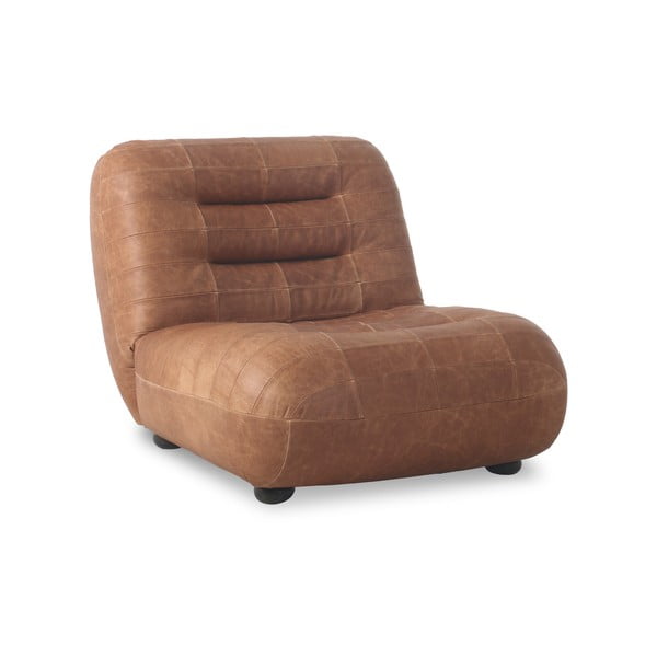 Konjakipruun nahast tugitool Wyatt - Dutchbone