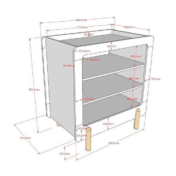 Valge laste kummut koos mähkimislauaga 88x95x57 cm Smile - Vipack-image-2