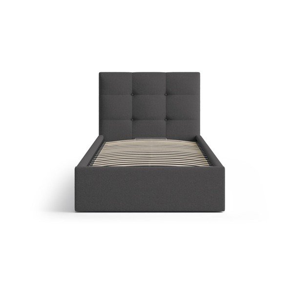 Antratsiitne polsterdatud üheinimesevoodi koos panipaiga ja voodipõhjaga 90x200 cm Phaedra - Micadoni-image-3