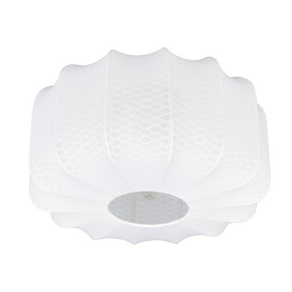 Valge metallist laevalgusti tekstiilist varjuga ø 40 cm Madleine - Reality