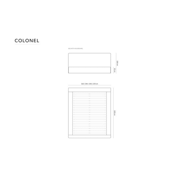 Helehall polsterdatud kaheinimesevoodi koos voodipõhja ja panipaigaga 140x200cm Colonel - Cosmopolitan Design-image-4