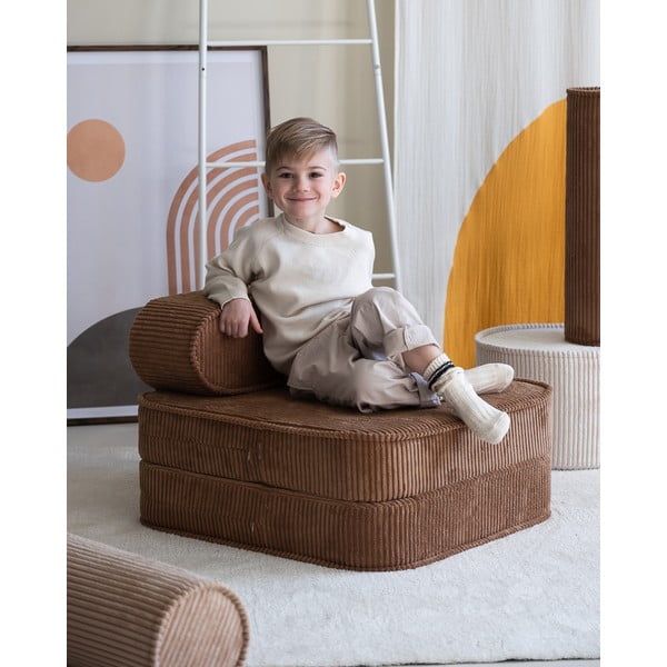 Pruun velvetist laste tugitool Flip - Wigiwama-image-4