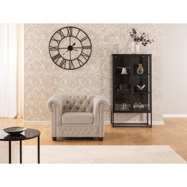 Beež sametist chesterfieldi tool York Blik - Ropez-image-1