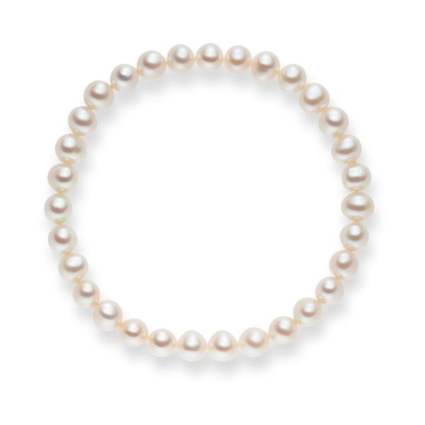 Perlový náramek Nova Pearls Copenhagen Cecile White, délka 19 cm