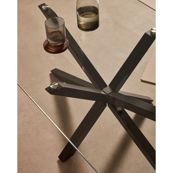 Must kohvilaud klaasist pealispinnaga 70x130 cm Argo - Kave Home-image-3