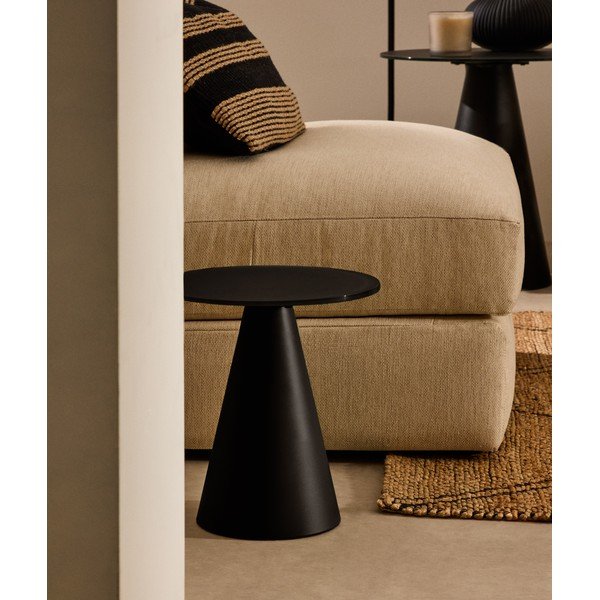 Ümmargune abilaud klaasist pealispinnaga ø 30 cm Wilshire - Kave Home-image-1