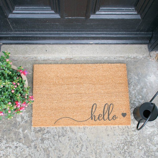 Hall looduslik kookosmatt , 40 x 60 cm Hello Scribble - Artsy Doormats-image-1