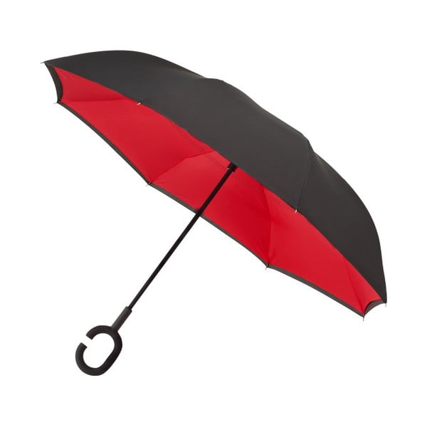 Černo-červený deštník Rever, ⌀ 107 cm