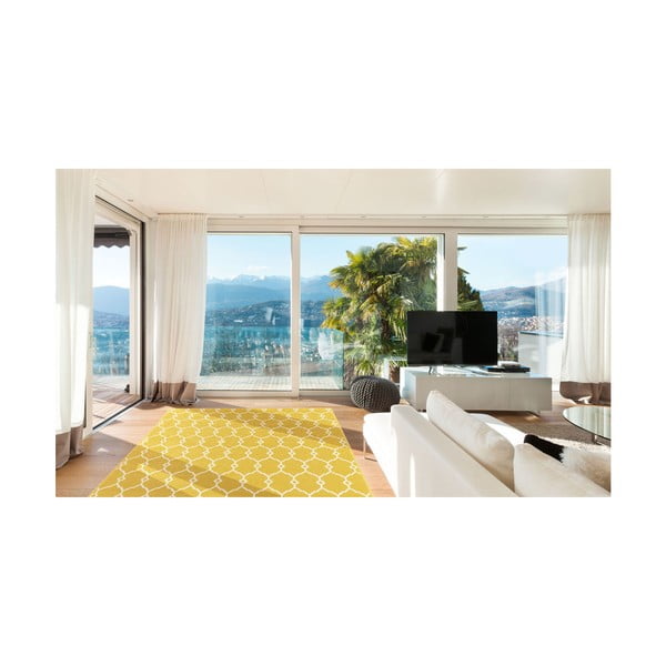 Kollane õuevaip , 133 x 190 cm Trellis - Floorita-image-3
