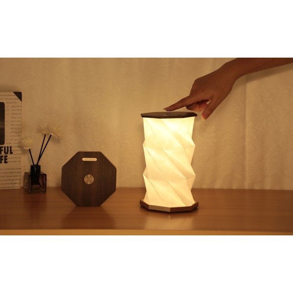 Pruun LED laualamp (kõrgus 18 cm) Twist Hexagon - Gingko-image-1