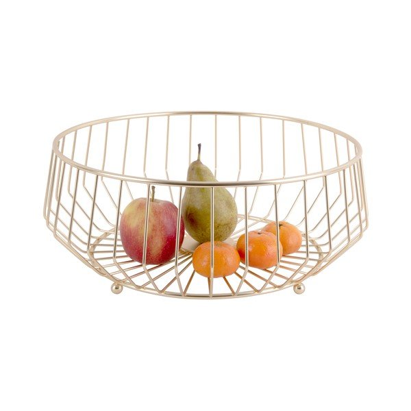 Metallist puuviljakorv Linea, kuldne, ø 34 cm Linea Kink - PT LIVING-image-1