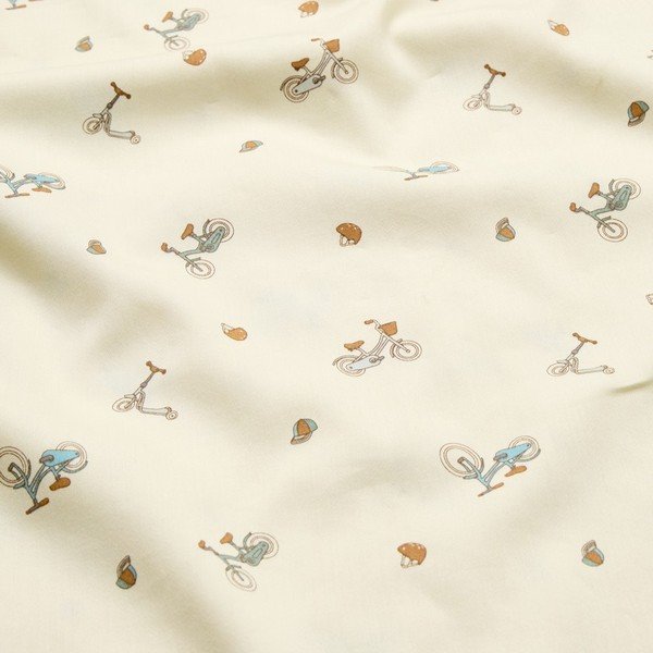 Helekollane laste üheinimesevoodipesu orgaanilisest puuvillast 140x200 cm Bicycles - Cam Cam Copenhagen-image-1