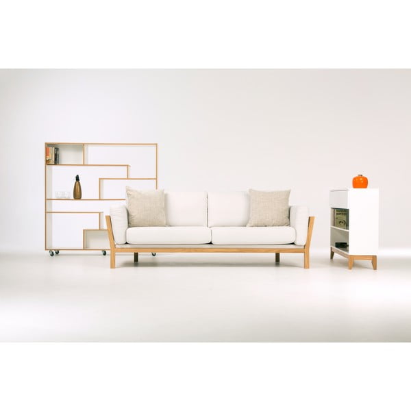 Valge raamaturiiul puidust servaga 140x143 cm Southbury - Woodman-image-1