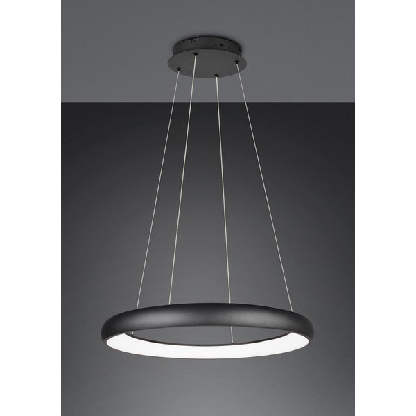 Must LED-dimmerdatav rippvalgusti metallist varjuga ø 75 cm Cardona - Trio-image-2