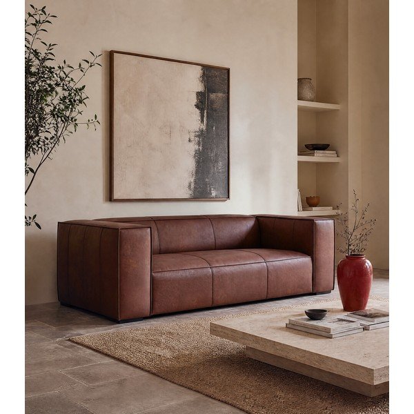 Konjaki pruun nahast diivan 227 cm Madame - Windsor & Co Sofas-image-1