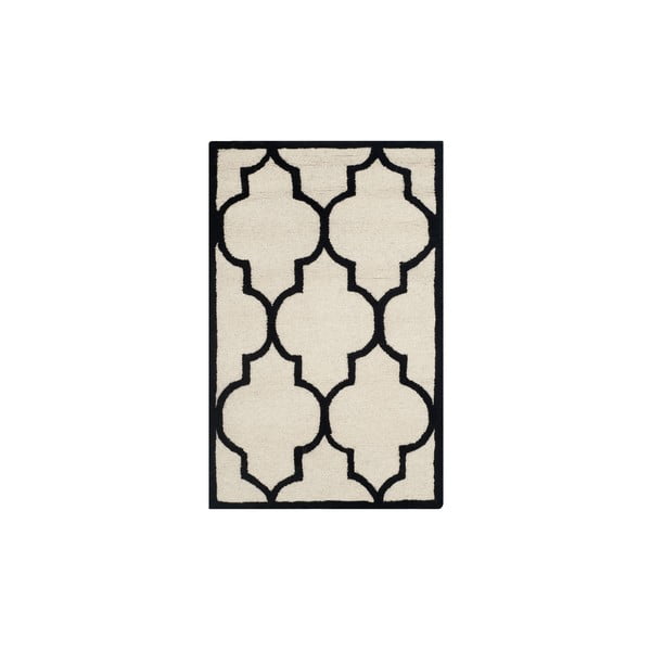 Vlněný koberec v krémově bílé a černé barvě Safavieh Everly 121 x 182 cm