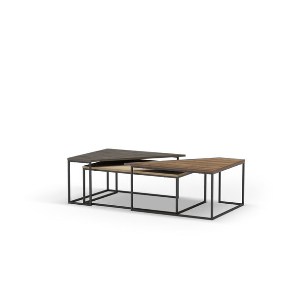 Diivanilauad 3 tk komplektis pähklipuu dekooriga 70x110 cm Titan - Marckeric-image-4