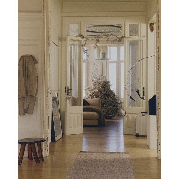 Beež kahepoolne/käsitsi kootud villane vaip 80x200 cm Nifelia - Kave Home-image-2